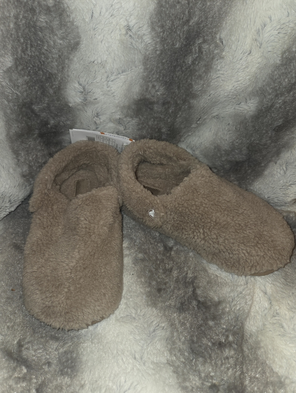 NWT CROCS Sherpa Lined Slide - Brown
